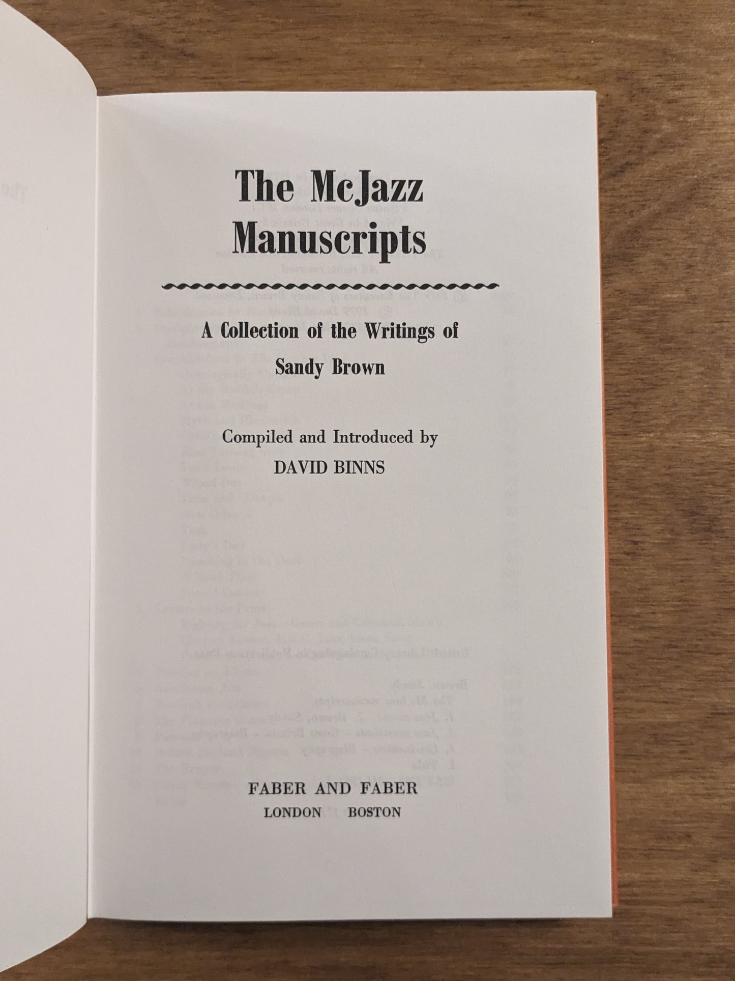 The McJazz Manuscripts: A Collection of the Writings of Sandy Brown
